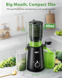 ECOSELF Juicer Machines Easy to Clean, With Wide Mouth & Large Feed Chute For Whole Fruits & Vegetables, Slow Masticating Juicer Hands-Free, Quiet Motor, Cold Press Juicer For Family, With Pusher
