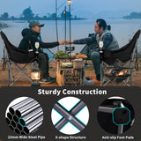 Bolosy Oversized XL Camping Chairs for Adults Heavy Duty Support 500 lbs Outdoor Folding Chairs Padded Portable Lawn Chairs Camp Chairs with Cup Holder