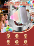 FOHERE Cotton Candy Machine Commercial, 1000W Cotton Candy Maker, Easy Use with 15 inch Stainless Steel Bowl and Sugar Scoop, Makes Hard Candy for Family Party, Fast Candy Production