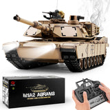 BESTYMXY RC Tanks US M1A2 Abrams Army Tank, HengLong 1:16 2.4ghz Remote Control Tank Vehicles with Sound & Light for Ages 14+