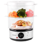 2 Tier Electric Food Steamer for Cooking Vegetables, Stainless Steel Base | Silver OVENTE