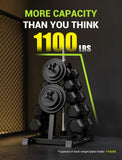YOLEO 5-Tier A-Frame Dumbbell Rack Stand, Heavy-Duty 3-in-1 Weight Rack for Dumbbells, Barbells & Plates, 1100LBS Capacity, 19.5"x24.6"x30.7" (Rack Only)
