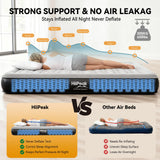 HiiPeak Queen Air Mattress Bed with Removable Multi-function Air Pump, Self Inflatable TPU ECO Blow Up Bed, All Night Stability No Lost Air, No Peculiar Smell for Camping, Home, Guests Portable Travel