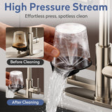 SINGSUO Pull Down Kitchen Faucet with Glass Rinser, 4 Spray Modes Kitchen Faucets with Pull Out Sprayer & Cup Washer, High Pressure Single Handle Bar Sink Faucet 1 or 3 Hole