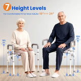 Raised Toilet Seat with Handles - Width & Height Adjustable Toilet Seat Risers for Seniors, Heavy Duty Handicap Toilet Riser, Fit Any Toilet, Up to 400lbs