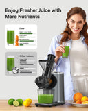 Silonn Cold Press Juicer Machines, Slow Masticating Juicer with Soft & Hard Modes, High Juice Yield Juice Extractor for Fruits & Vegetables with Reverse Function, Easy Cleanup with Brush