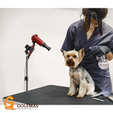 Golemas Hair Dryer Stand, Height Adjustable Hands-Free Lazy Blow Dryer Holder with 180 Degrees Rotatable Larger Clamp Non-Slip Tripod, for Bathroom, Vanity, Makeup Room Floor or Countertop Pet Salon