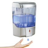 PLUSSEN Automatic Sensor Soap Dispenser Wall Mount Silver, Touchless Induction Hand Sanitizer Dispenser for Bathroom with Gel or Liquid, 20 Oz