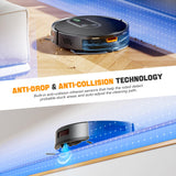 XIEBro Robot Vacuum and Mop Combo, 6500Pa Strong Suction, 2 in 1 Robotic Vacuum with Gyro Inertial Navigation, 200 Min Runtime, App/Wi-Fi/Voice Control, Slim, for Pet Hair, Hard Floor, Carpet