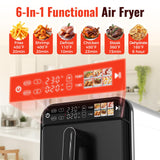 11.6QT Dual Basket Air Fryer Oven, Vertical 2-Basket Design, 6-in-1 Presets Function