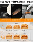 MERIOR 25-IN-1 Bread Maker with Visible Lid | 2lb Automatic Machine, Auto Nut Dispenser, 13-Hour Delay Timer, One-Touch Control & Recipes – Easy Operation, High Success for Homemade Bread
