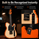 Mojolnir 8-Bit Stage-T Pixel Electric Guitar, Original Inspired Design, Semi-Hollow Lightweight Build, Custom MTL-50 Alnico Pickups, Brass Compensated Bridge, Premium Hardshell Case Included