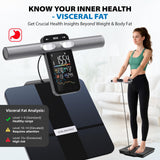 ABLEGRID 8-Electrode Digital Smart Bathroom Scale for Body Weight and Fat Percentage,Full Body Composition Analyzer with Gradient Trends Display,12.2" Platform Handle BMI Weighing Machine,400lb