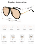 SOJOS Retro Oversized 70s Aviator SunglassesWomen Men SJ2693 Black Orange