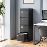 Anxxsu 4 Drawer File Cabinet, Filing Cabinets for Home Office, Metal Vertical File Storage Cabinet with Lock, Locking File Cabinet for A4 Legal/Letter, 15" W x 17.7" D x 50.1" H, Assembly Required