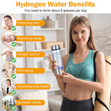 Upgrade Hydrogen Water Bottle, Hydrogen Water Generator with Advanced SPE PEM Technology, 420ml(14OZ) Hydro Water Machine, Portable Water Ionizer for Travel, Office, Fitness & Everyday Hydration