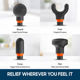 Sharper Image PowerBoost Core Mini Massage Gun [2026 Version] Deep Tissue Percussion Massager with 6 Speeds for Back & Full Body Muscle Pain Relief, Portable with 4 Attachments & Carry Pouch