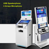 Erchineko USB Speakerphone Conference Speaker with 4 Mic Array 8MP Camera Noise Reduction for Self Service Terminal Kiosk Bank Smart Device