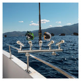 Adjustable Stainless Steel 5-Rod Holders Marine Boat Fishing Rail Mount Accessories