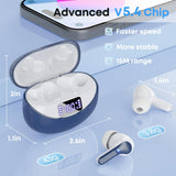 Wireless Earbuds, Bluetooth 5.4 Headphones HIFI Stereo/Crystal clear, Blue