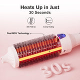 K&K 1.5 Inch Ceramic Tourmaline Ionic Curling Brush Volumizer - Hot Brush Creates Root Volume & Loose Curls, Volume Curls, Hair Styling Tool