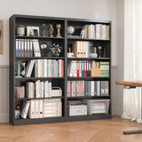 66 in Black Heavy Duty Metal Bookshelf, 5-Tier Adjustable Tall Bookcase