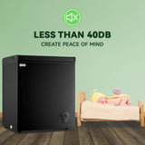 WANAI Chest Freezer 5.0 Cu.Ft Large Deep Freezers Freestanding Top Open 7 Temp Control Low Noise with Removable Basket for Dorm Apartment Home Kitchen Black