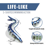 TRUSCEND Fishing Lures for Bass, Multi Jointed Segmented Swimbaits, Slow Sinking Swim Baits Bass Lures Freshwater Swimming Lure for Crappie Trout Walleye Pike, Saltwater Fishing Gear Lure Kit