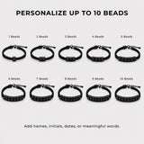 Soleus Personalized Stainless Steel Bracelet for Men - Custom Black Friendship Bracelets, Christmas Gift for Him, Boyfriend, Father, Husband, Grandpa, Birthday, Anniversary, Groomsmen Gifts