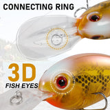 YONGZHI Fishing Lures Shallow Deep Diving Swimbait Crankbait Fishing Wobble Multi Jointed Hard Baits for Bass Trout Freshwater and Saltwater 8PCS