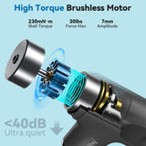 Mini Massage Gun with Heat and Cold, Deep Tissue Massage Gun, Portable Percussion Muscle Massager with 4 Massage Heads for Athletes HEYCHY