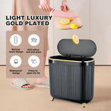 Supteron Bathroom Trash Can with Lid 3.1 Gallon Narrow Trash Can Small Plastic Trash Bin 12 Liter Rectangular Plastic Garbage Can