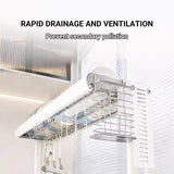 White Over the Sink Dish Drying Rack - Stable H-Frame Stainless Steel Kitchen Sink Organizer - Large Dish Rack with Utensil Holder & Cutting Board Rack - Single Tier 23.6-35.4in(23.6x11.4x20.5in)
