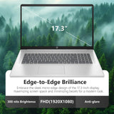 HP 17 Laptop, 17.3" FHD Display, 8GB DDR5 RAM, 512GB SSD, AMD Ryzen 5 Processor(Beats i7-1165G7, Up to 4.3GHz), Windows 11 Pro, Alpacatec Accessories, Silver, Video Editing Laptop