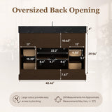 DELUXE LIVING 48" Bathroom Vanity with Sink, Fully Assembled, Walnut