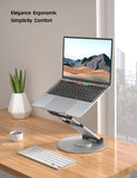 Nulaxy 18" Height Telescopic 360 Rotating Aluminum Laptop Stand Desk Silver