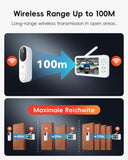 ACEBELL Smart Wireless Doorbell with Camera and 5-inch Monitor, WiFi Video Doorbell Intercom System with PIR Motion Detection, APP Control, Local Storage, No Subscription, Night Vision