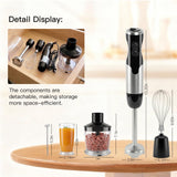 MEGAWISE HB-2062B 5-in-1 Hand Immersion Blender Set, 800W Powerful Stick Blender with Turbo Mode, Variable Speed Control, Stainless Steel Blade, Includes Whisk, Milk Frother, Chopper Bowl & Beaker