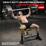 DONIUZ Heavy Duty Bench Adjustable Workout Bench Press Set for Home Gym Strength Training, Multi-Functional Roman Chair with Headrest, Max Load 1200 (DZ-025)