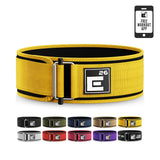 Self-Locking Weight Lifting Belt - Premium Weightlifting Belt for Serious Functional Fitness, Power Lifting, and Olympic Lifting Athletes - Training Belts for Men and Women (Medium, Yellow)