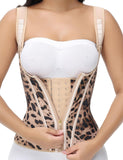 SHAPSHE Waist Trainer for Women, Tummy Control Sports Girdle, Workout Body Shaper with Adjustable Shoulder Strap Khaki 2XL