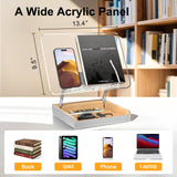 HUMANCOZY Book Stand with Storage, Book Holder for Reading Hands Free