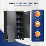Yizosh Metal Garage Storage Cabinet with Locking Doors and Adjustable Shelves,- 71" Rolling Steel Tool Cabinet for Home Office,Garage,Warehouse