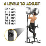 BangTong&Li Power Tower, Pull Up Bar Dip Station/Stand for Home Gym Strength Training Workout Equipment (Black)