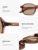 SOJOS Retro Square Polarized Sunglasses Womens Men SJ2674 ClearBrown