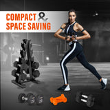 Metal A Frame Dumbbell Weight Rack 5 Tiers Carbon Yes4All