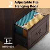 Tribesigns 4-Drawer File Filing Cabinet, Vertical File Cabinet Office Wood Filing Cabinet for A4 /Letter Size Narrow Tall File Storage, Walnut
