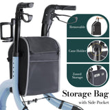 HolyHeal 3 Wheel Walkers for Seniors, Lightweight Rollator Walkers Foldable for Elderly with Cane Hold and Cup Hold, Height Adjustable Aluminum Three Wheel Rolling Walker Mobility Aid, Blue