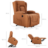 Best Choice Products PU Leather Electric Power Lift Chair, Recliner Massage Chair, Adjustable Furniture for Back, Legs w/ 3 Positions, USB Port, Heat, Cupholders, Easy-to-Reach Side Button - Cognac