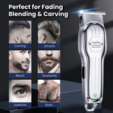 AngFan Professional Hair Clippers for Men - Cordless Clippers & Trimmers Set with LCD Display, 7200RPM High-Speed Motor, 5H Runtime, Wall-Mountable Barber Tools for Home Use & Professional Barbers